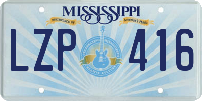 MS license plate LZP416