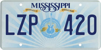 MS license plate LZP420