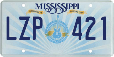 MS license plate LZP421