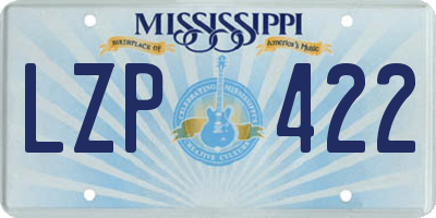 MS license plate LZP422