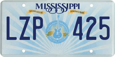 MS license plate LZP425