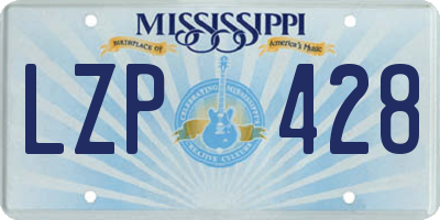 MS license plate LZP428