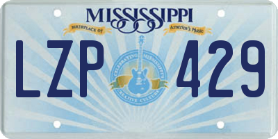 MS license plate LZP429