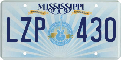 MS license plate LZP430