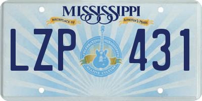 MS license plate LZP431
