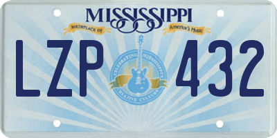 MS license plate LZP432