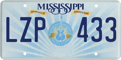 MS license plate LZP433