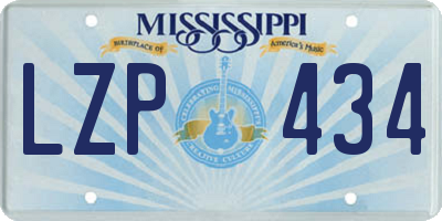 MS license plate LZP434