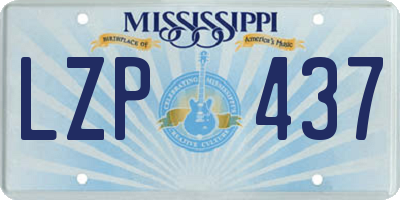 MS license plate LZP437