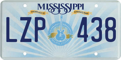 MS license plate LZP438