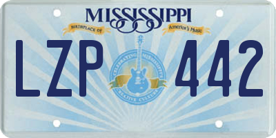 MS license plate LZP442