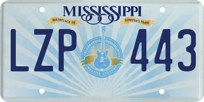 MS license plate LZP443