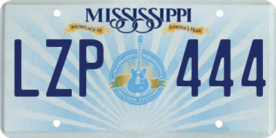 MS license plate LZP444