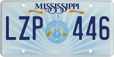 MS license plate LZP446