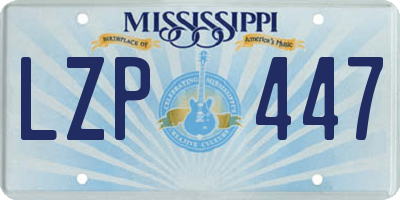MS license plate LZP447