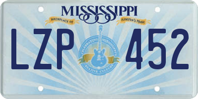 MS license plate LZP452