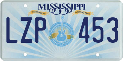 MS license plate LZP453