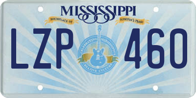 MS license plate LZP460
