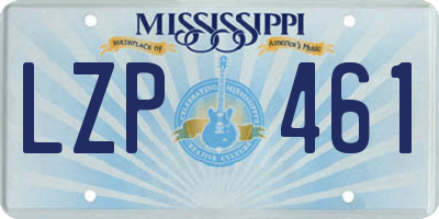 MS license plate LZP461