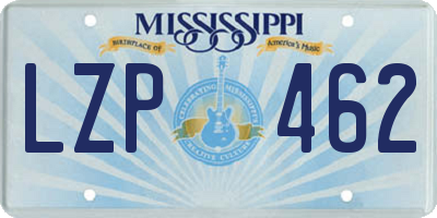 MS license plate LZP462