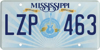 MS license plate LZP463