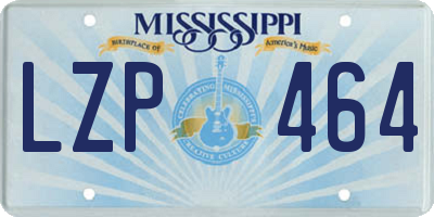 MS license plate LZP464