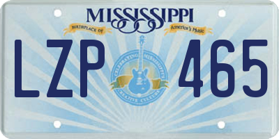 MS license plate LZP465