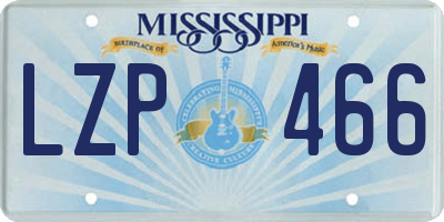 MS license plate LZP466