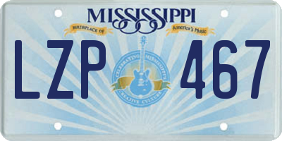 MS license plate LZP467