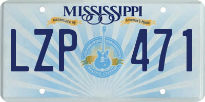 MS license plate LZP471