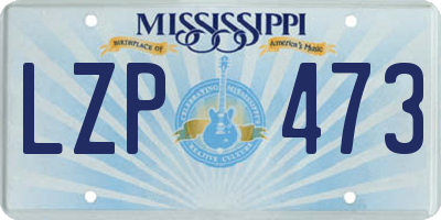 MS license plate LZP473