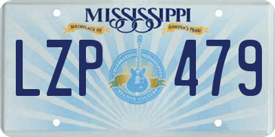 MS license plate LZP479