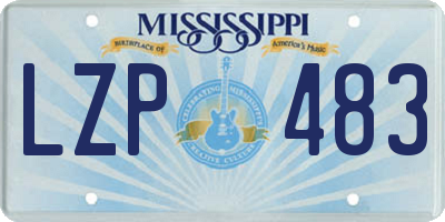 MS license plate LZP483