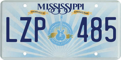 MS license plate LZP485