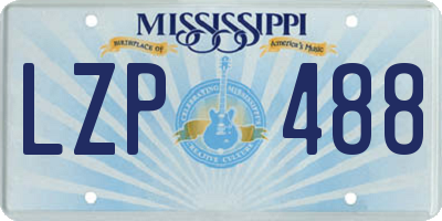 MS license plate LZP488
