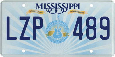 MS license plate LZP489
