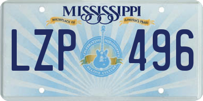 MS license plate LZP496