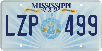 MS license plate LZP499
