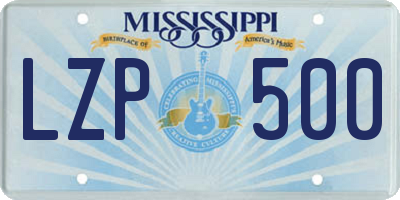MS license plate LZP500