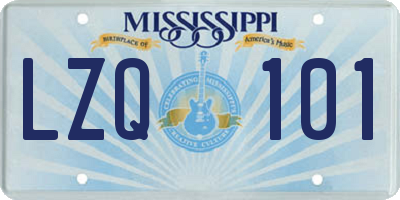 MS license plate LZQ101