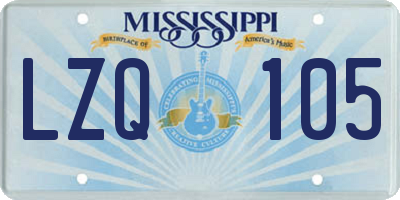 MS license plate LZQ105