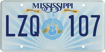 MS license plate LZQ107