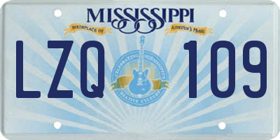 MS license plate LZQ109