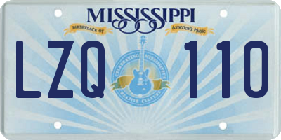 MS license plate LZQ110