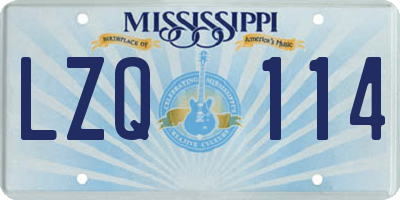 MS license plate LZQ114