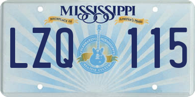 MS license plate LZQ115