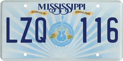 MS license plate LZQ116