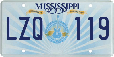 MS license plate LZQ119