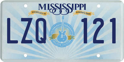 MS license plate LZQ121
