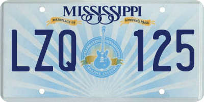 MS license plate LZQ125